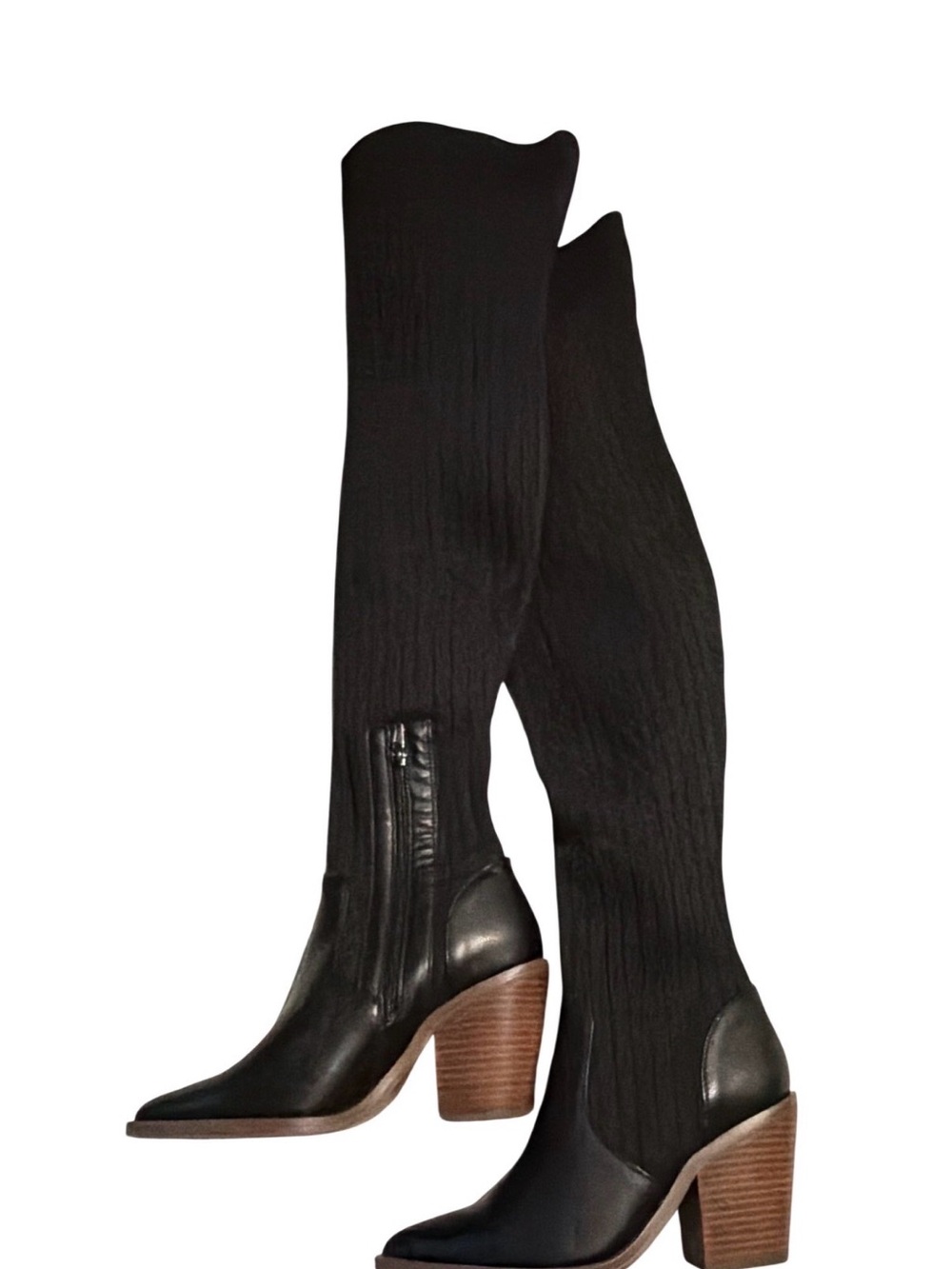 High heeled Sock Over the Knee Boots - Picture 2 of 9